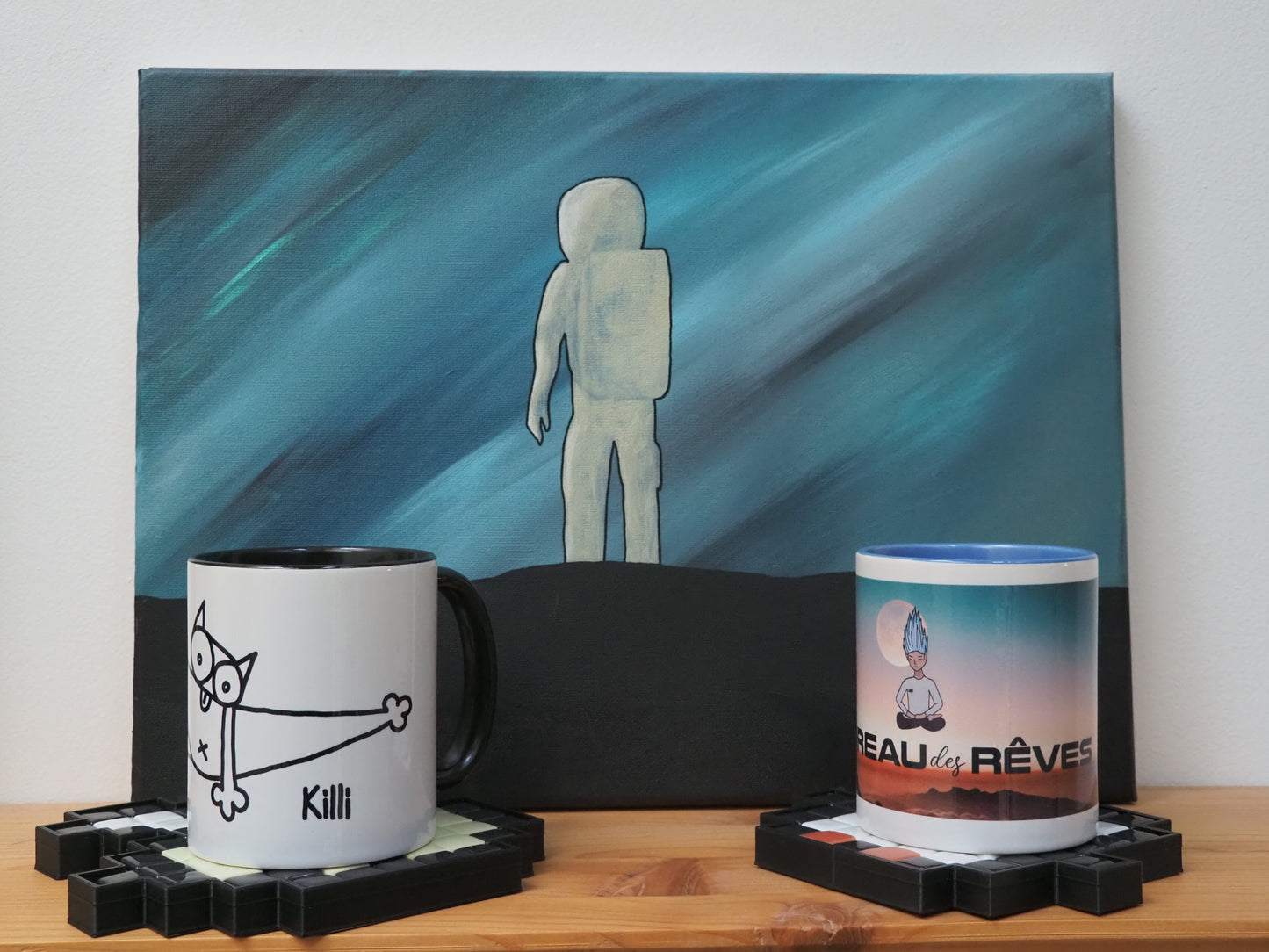 Dessous de verre/Art mural Animaux Pixel